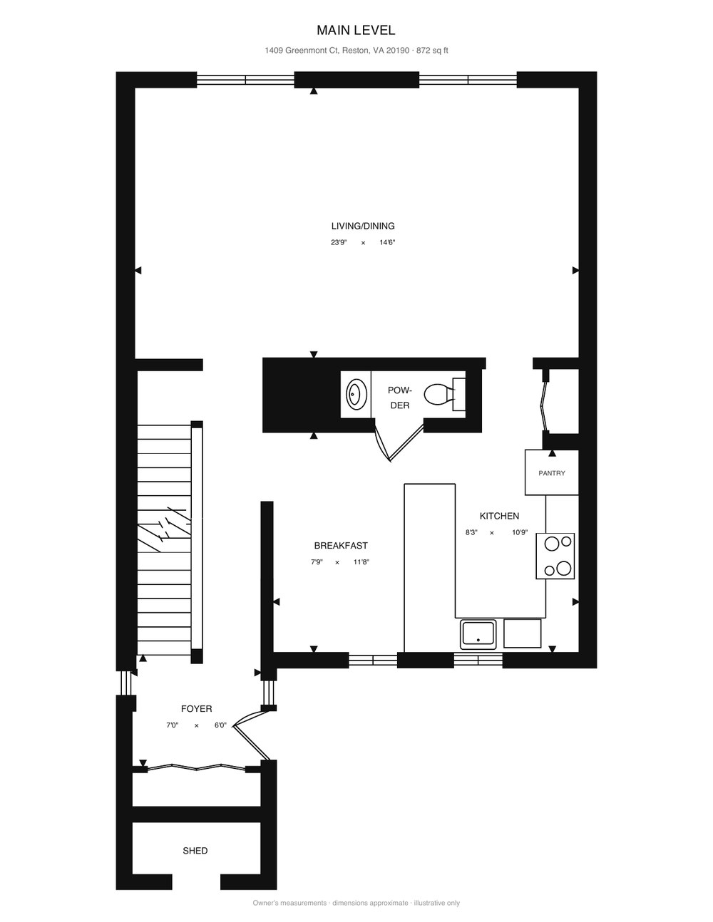 Main level floor plan