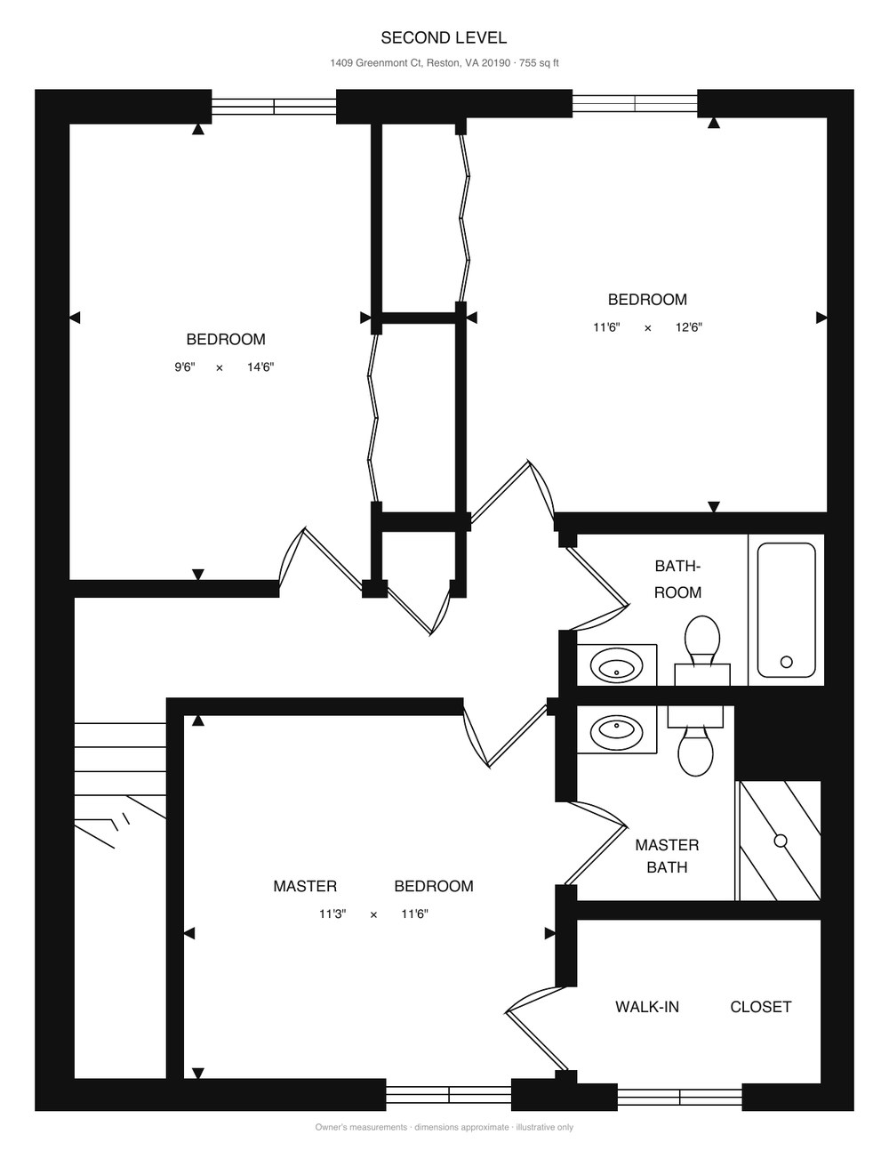 Second level floor plan